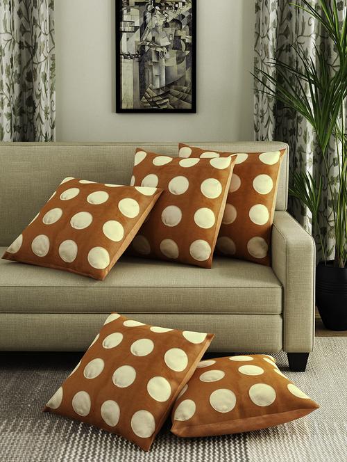 set of 5 suede cushion covers - 14309168 - Very Small Image - 1