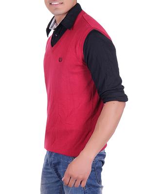 red cotton pullover - 14314777 - Standard Image - 2