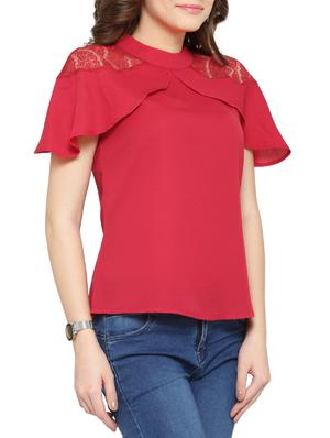 solid red casual top - 14319388 - Standard Image - 2