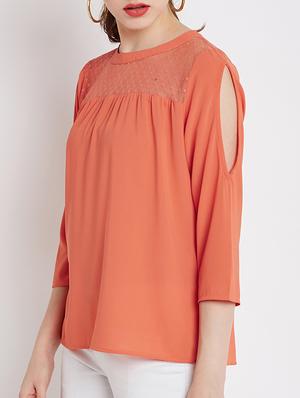 solid orange regular top - 14319667 - Standard Image - 2
