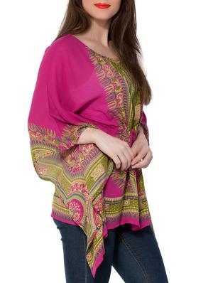 pink kaleidoscope print rayon kaftan - 14319697 - Standard Image - 2