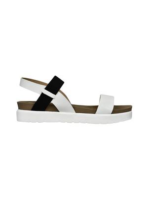 white faux leather back strap sandals - 14320711 - Standard Image - 2