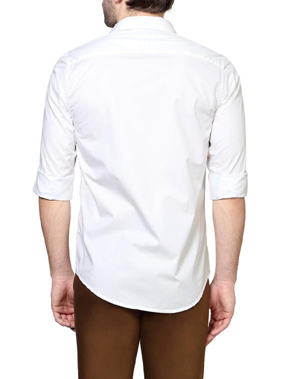 white cotton casual shirt - 14320917 - Zoom Image - 2