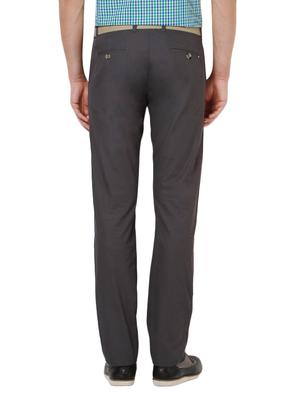 grey cotton flat front casual trouser - 14321710 - Standard Image - 2
