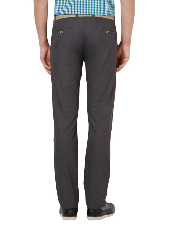 grey cotton flat front casual trouser - 14321710 - Zoom Image - 2