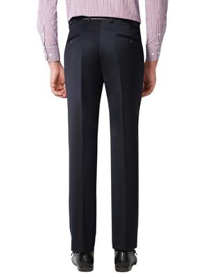 navy blue polyester blend flat front trousers - 14321722 - Standard Image - 2
