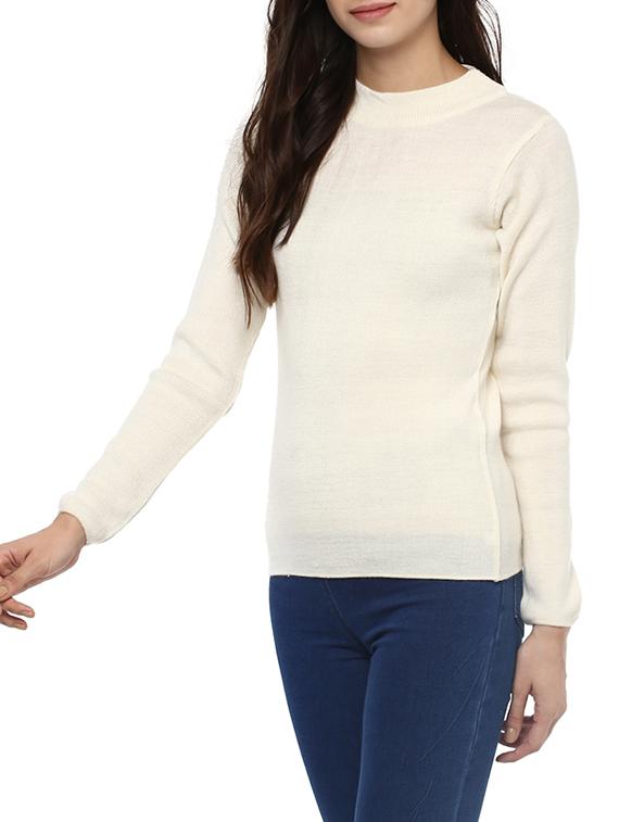 white woollen pullover - 14321783 - Zoom Image - 2
