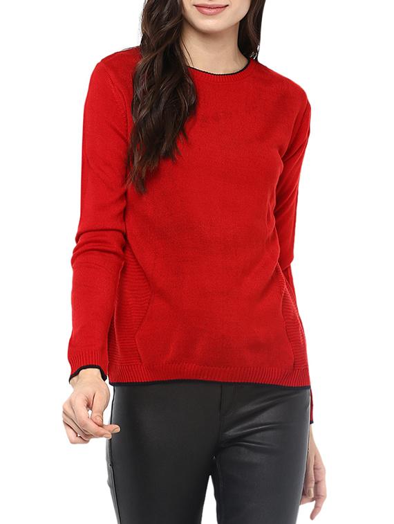 red woollen pullover - 14321805 - Zoom Image - 2