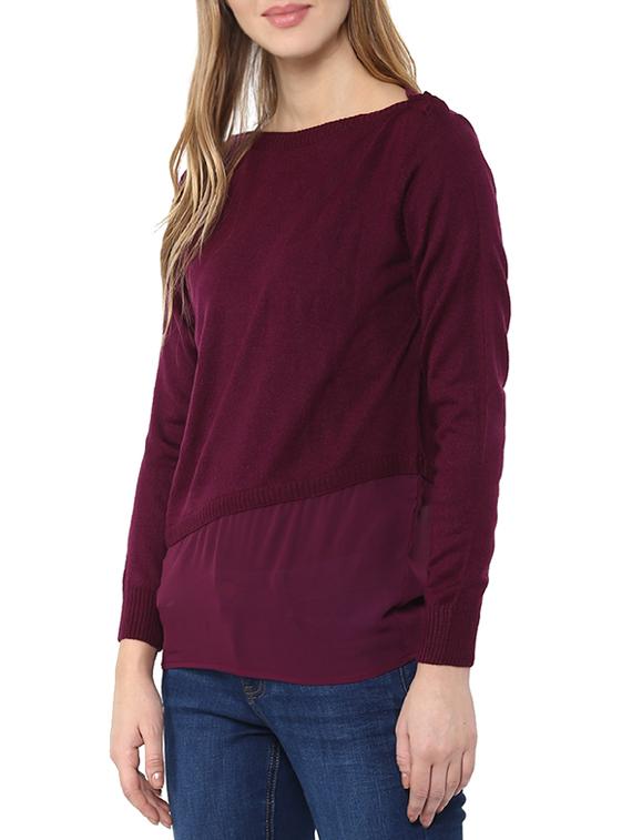purple woollen pullover - 14321822 - Zoom Image - 2