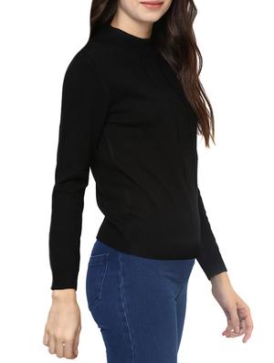 black woollen pullover - 14321823 - Standard Image - 2