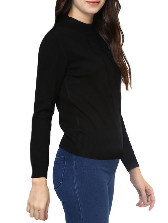black woollen pullover - 14321823 - Zoom Image - 2