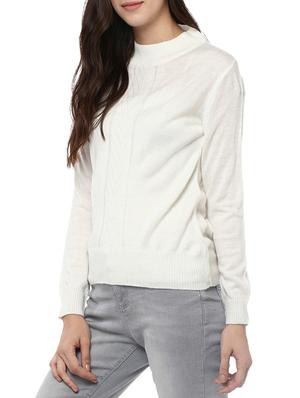 white woollen pullover - 14321826 - Standard Image - 2