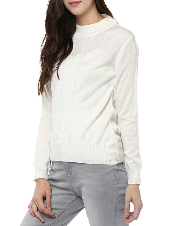 white woollen pullover - 14321826 - Zoom Image - 2