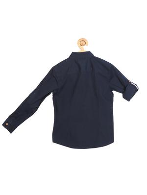 navy blue cotton blend shirt - 14323269 - Standard Image - 2