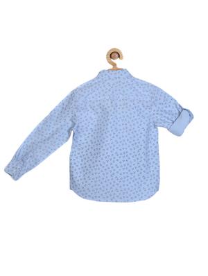 blue cotton blend shirt - 14323307 - Standard Image - 2