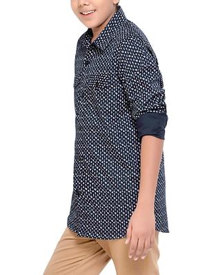 navy blue cotton shirt - 14323476 - Standard Image - 2