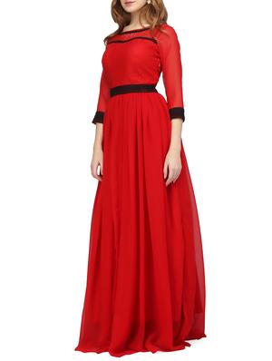 red georgette gown - 14329848 - Standard Image - 2