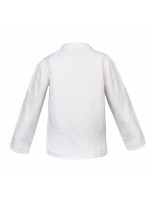 white cotton blend kurta - 14331293 - Standard Image - 2