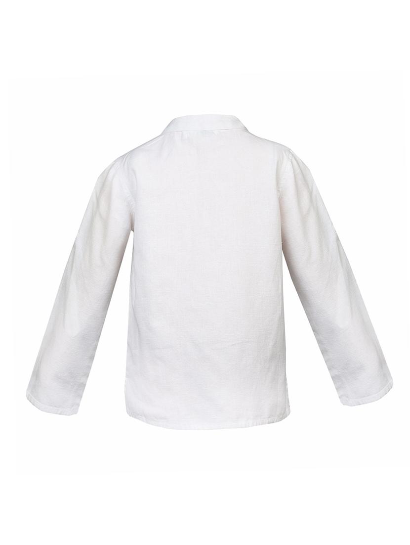 white cotton blend kurta - 14331293 - Zoom Image - 2