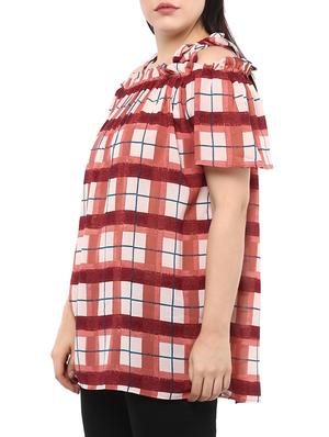 red printed casual top - 14334521 - Standard Image - 2