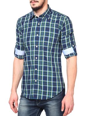 blue cotton casual shirt - 14335162 - Standard Image - 2