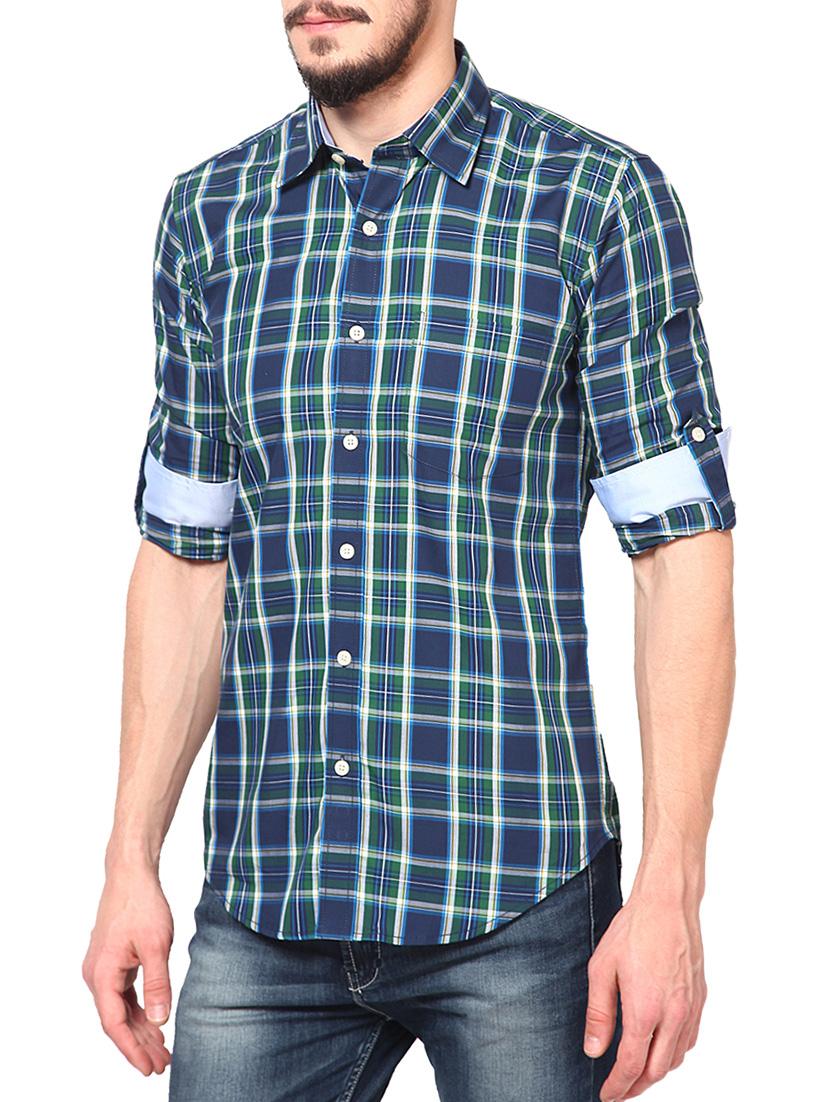 blue cotton casual shirt - 14335162 - Zoom Image - 2