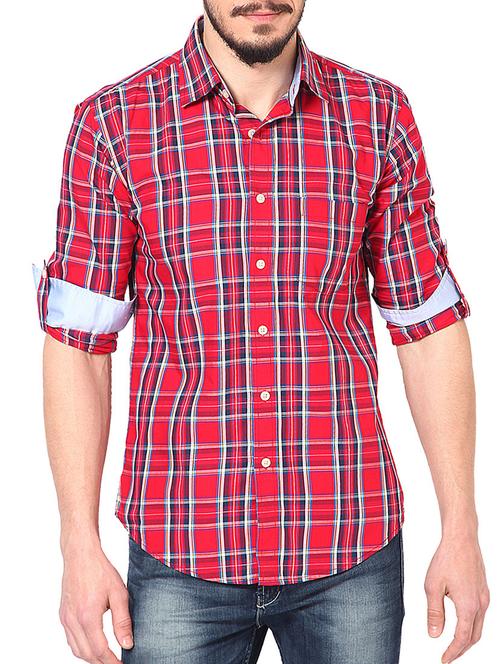 red cotton casual shirt - 14335163 - Very Small Image - 1
