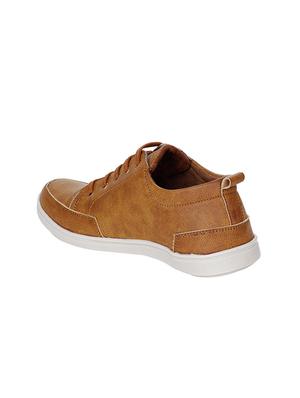 tan leatherette lace up sneaker - 14343762 - Standard Image - 2