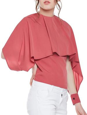 cape sleeved crew neck top - 14344346 - Standard Image - 2