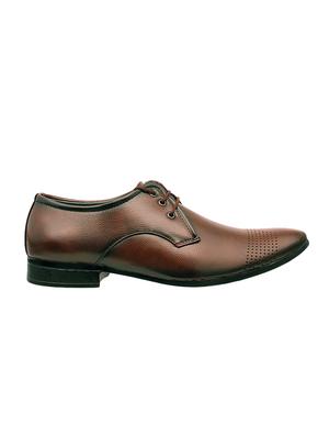 brown leatherette lace-up derby - 14344910 - Standard Image - 2