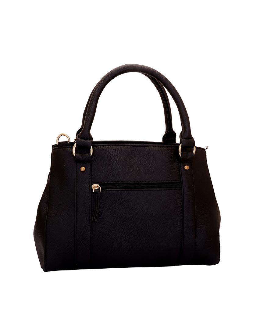 black leatherette regular handbag - 14350223 - Zoom Image - 2