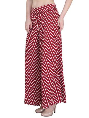 red crepe casual palazzo - 14351829 - Standard Image - 2