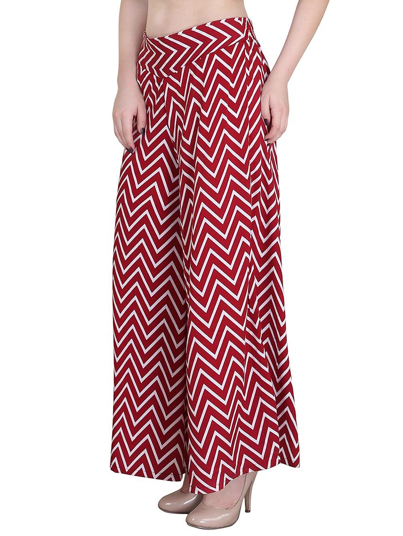 red crepe casual palazzo - 14351829 - Zoom Image - 2