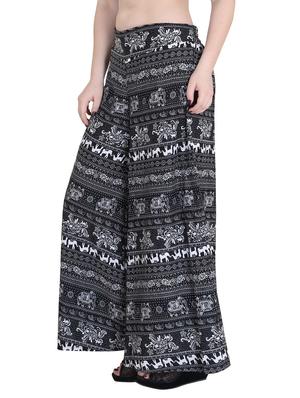 black printed crepe palazzo - 14351840 - Standard Image - 2