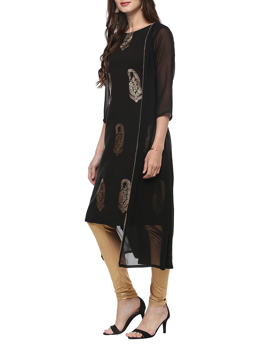 Layered paisley kurta - 14351856 - Zoom Image - 2