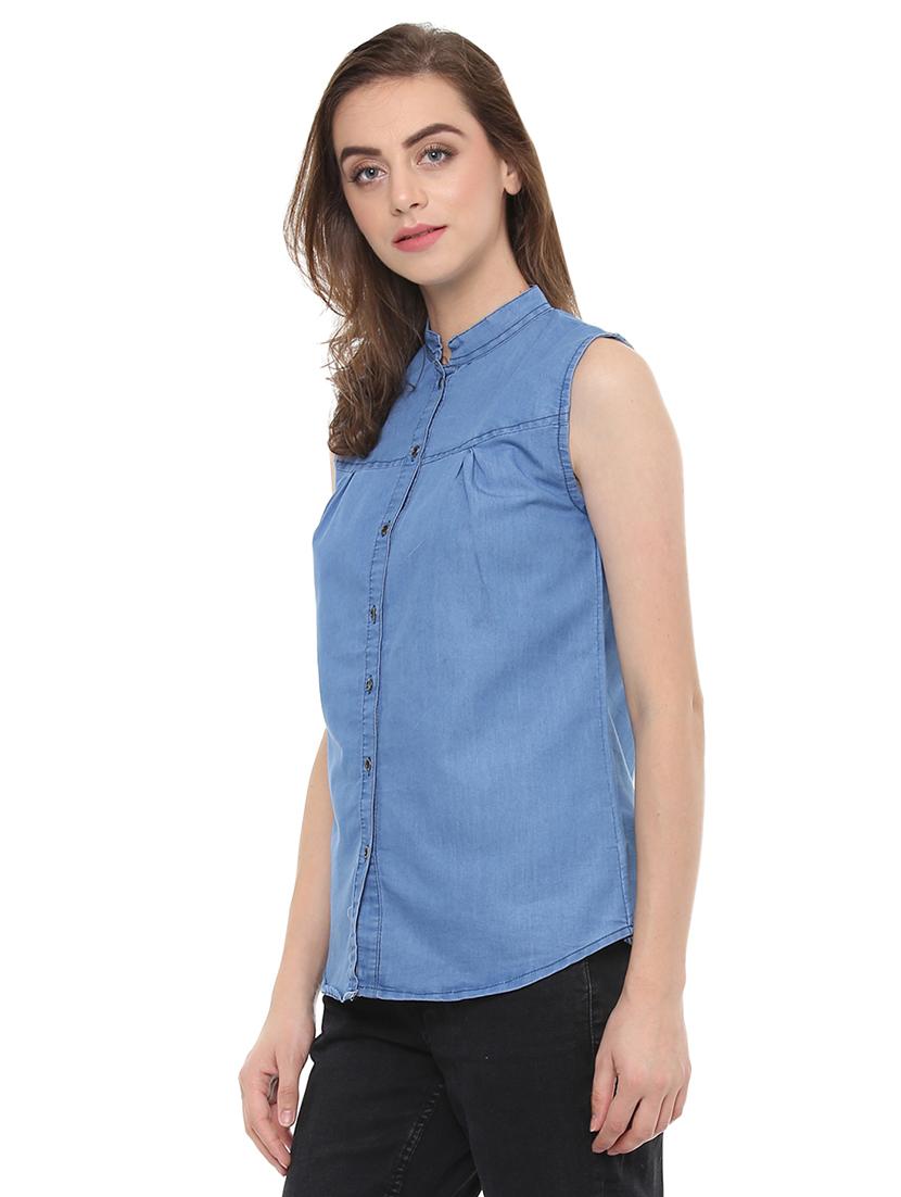 blue denim casual shirt - 14353557 - Zoom Image - 2