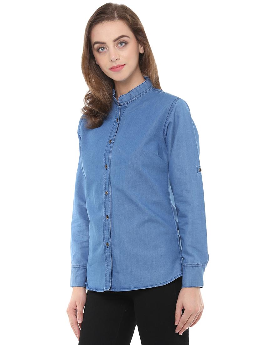 blue denim casual shirt - 14353558 - Zoom Image - 2