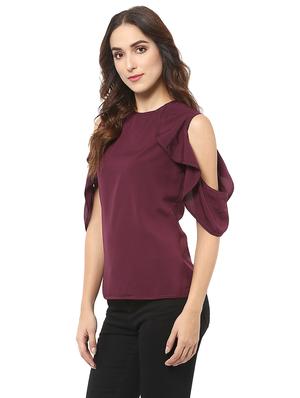 purple crepe casual top - 14353600 - Standard Image - 2