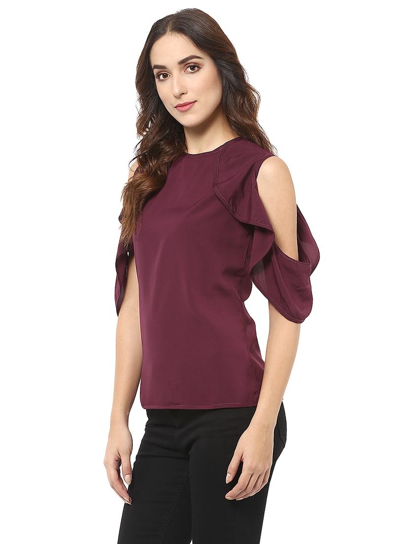 purple crepe casual top - 14353600 - Zoom Image - 2