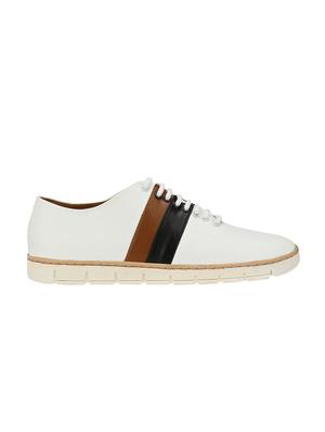 white leatherette lace up sneaker - 14359198 - Standard Image - 2