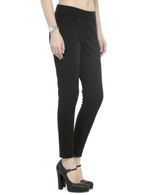solid black cotton lycra jeggings - 14366628 - Standard Image - 2