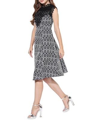 lace detail tie back a-line dress - 14369151 - Standard Image - 2