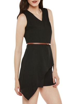 solid black viscose jumpsuit - 14370131 - Standard Image - 2