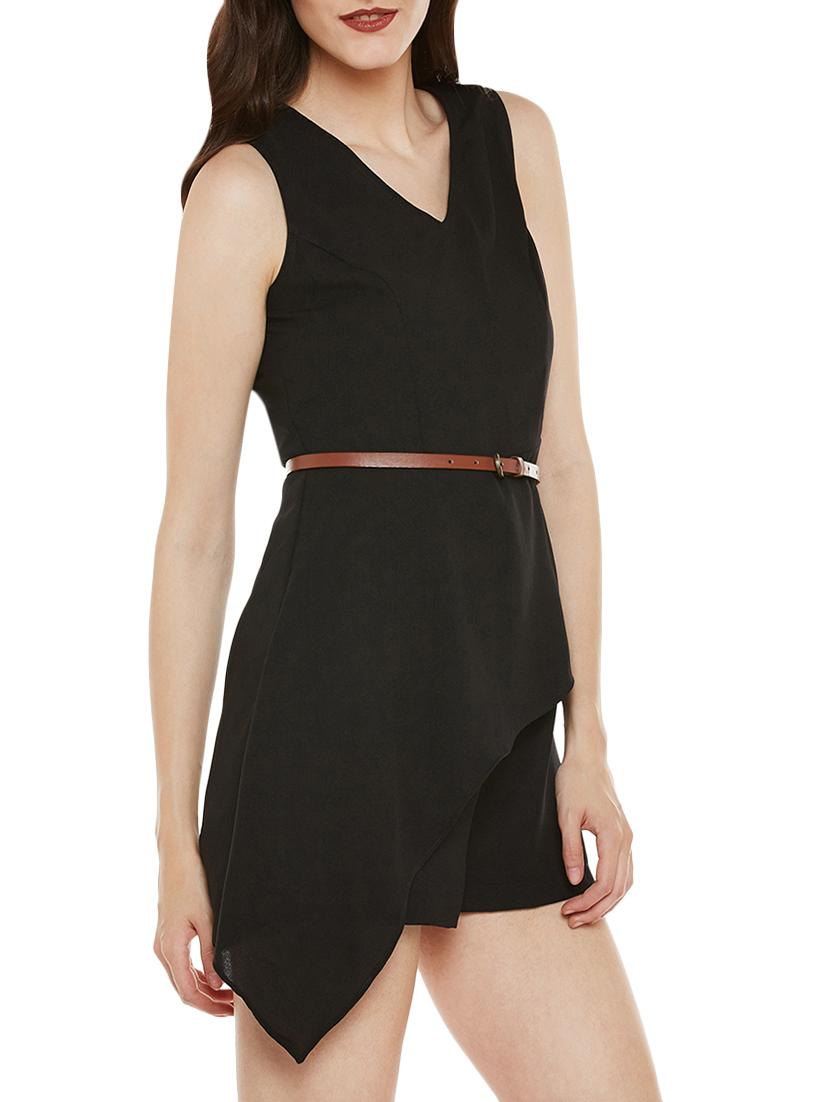 solid black viscose jumpsuit - 14370131 - Zoom Image - 2