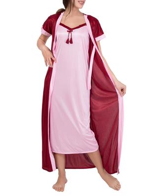 Maroon satin gown - 14377039 - Standard Image - 2