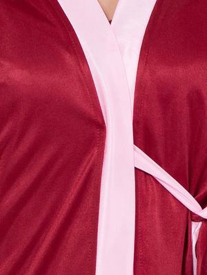 Maroon satin gown - 14377039 - Standard Image - 5