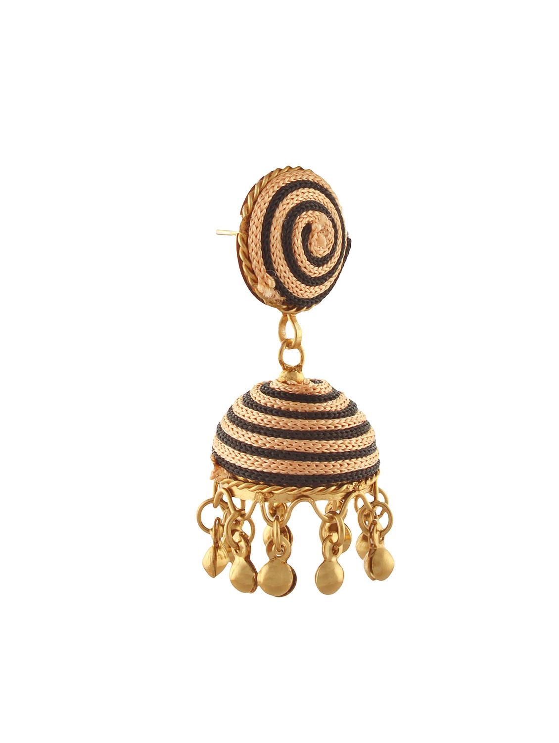 black metal jhumka earring - 14381971 - Zoom Image - 2