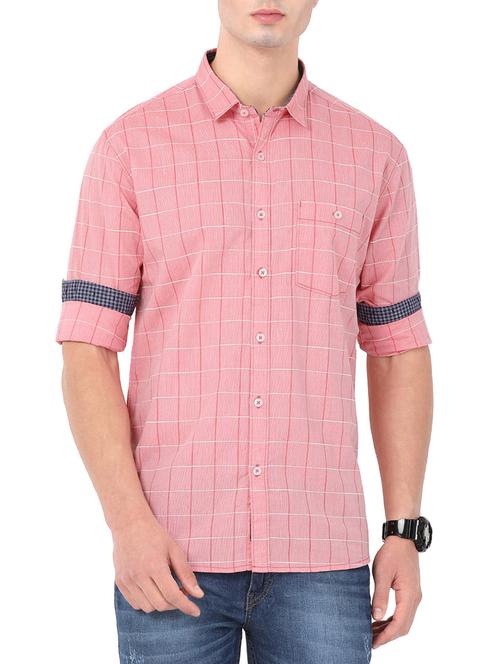 red cotton casual shirt - 14382961 - Standard Image - 1