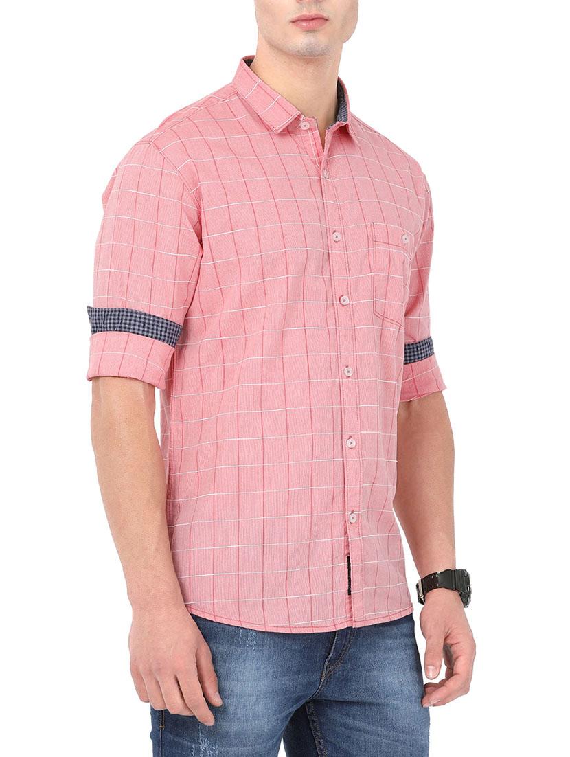 red cotton casual shirt - 14382961 - Zoom Image - 2