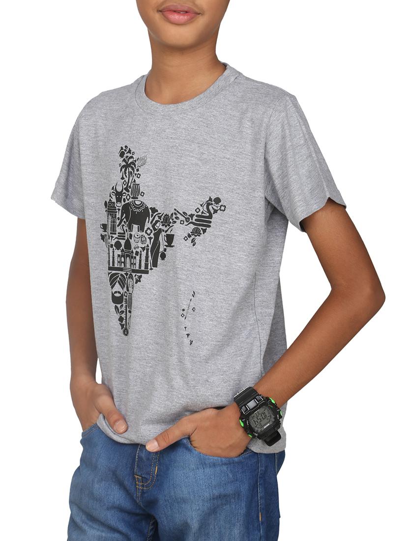 grey cotton blend tshirt - 14387527 - Zoom Image - 2